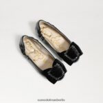 Sam Edelman Ballerinas von Farah Kinder schwarzer Samt Schuhwerk 2P8JNV1055 - Image 7