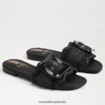 Sam Edelman Bambi-Slide-Sandale Frauen schwarzer Bast Schuhwerk 2P8JNV68