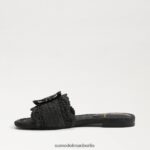 Sam Edelman Bambi-Slide-Sandale Frauen schwarzer Bast Schuhwerk 2P8JNV68 - Image 4