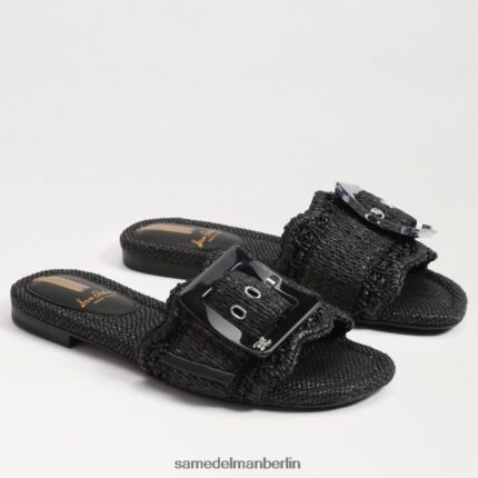 Sam Edelman Bambi-Slide-Sandale Frauen schwarzer Bast Schuhwerk 2P8JNV68