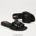 Sam Edelman Bambi-Slide-Sandale Frauen schwarzer Bast Schuhwerk 2P8JNV68 - Image 7