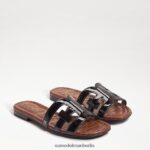 Sam Edelman Bay-Slide-Sandale Frauen schwarzes Lackleder Schuhwerk 2P8JNV21