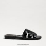 Sam Edelman Bay-Slide-Sandale Frauen schwarzes Lackleder Schuhwerk 2P8JNV379 - Image 2