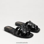 Sam Edelman Bay-Slide-Sandale Frauen schwarzes Lackleder Schuhwerk 2P8JNV379
