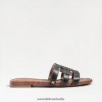 Sam Edelman Bay-Slide-Sandale Frauen schwarzes Leder Schuhwerk 2P8JNV12 - Image 2
