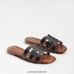 Sam Edelman Bay-Slide-Sandale Frauen schwarzes Leder Schuhwerk 2P8JNV12
