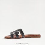 Sam Edelman Bay-Slide-Sandale Frauen schwarzes Leder Schuhwerk 2P8JNV12 - Image 4