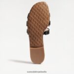 Sam Edelman Bay-Slide-Sandale Frauen schwarzes Leder Schuhwerk 2P8JNV12 - Image 6