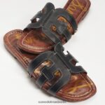 Sam Edelman Bay-Slide-Sandale Frauen schwarzes Leder Schuhwerk 2P8JNV12 - Image 7