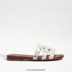 Sam Edelman Bay-Slide-Sandale Frauen weißes Lackleder Schuhwerk 2P8JNV22 - Image 2
