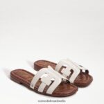 Sam Edelman Bay-Slide-Sandale Frauen weißes Lackleder Schuhwerk 2P8JNV22