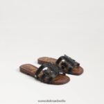 Sam Edelman Bay-Slide-Sandale Kinder schwarzes Leder Schuhwerk 2P8JNV891