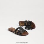 Sam Edelman Bay-Slide-Sandale Kinder schwarzes Leder Schuhwerk 2P8JNV891 - Image 7