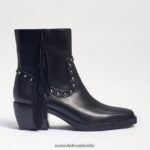 Sam Edelman Bernie Fransenstiefelette Frauen schwarzes Leder Schuhwerk 2P8JNV731 - Image 2