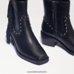 Sam Edelman Bernie Fransenstiefelette Frauen schwarzes Leder Schuhwerk 2P8JNV731 - Image 6