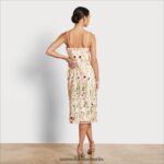 Sam Edelman Blumenbesticktes Midikleid Frauen Ecru-Multi Bekleidung 2P8JNV1064 - Image 4