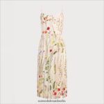 Sam Edelman Blumenbesticktes Midikleid Frauen Ecru-Multi Bekleidung 2P8JNV1064 - Image 5