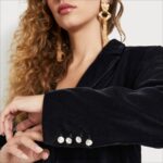Sam Edelman Bri-Blazer Frauen Schwarz Bekleidung 2P8JNV1295 - Image 4