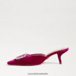 Sam Edelman Brit-Kitten-Heel-Mule Frauen Himbeersamt Schuhwerk 2P8JNV431 - Image 4