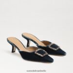 Sam Edelman Brit-Kitten-Heel-Mule Frauen tiefer saphirfarbener Samt Schuhwerk 2P8JNV433