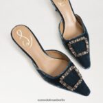 Sam Edelman Brit-Kitten-Heel-Mule Frauen tiefer saphirfarbener Samt Schuhwerk 2P8JNV433 - Image 7