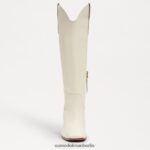 Sam Edelman Britten Westernstiefel Frauen modernes elfenbeinfarbenes Leder Schuhwerk 2P8JNV814 - Image 3