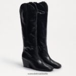 Sam Edelman Britten Westernstiefel Frauen schwarzes Leder Schuhwerk 2P8JNV815