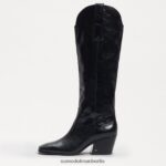 Sam Edelman Britten Westernstiefel Frauen schwarzes Leder Schuhwerk 2P8JNV815 - Image 4