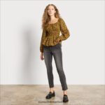 Sam Edelman Cilian-Oberteil mit langen Ärmeln Frauen Olivenöl Bekleidung 2P8JNV1290
