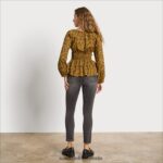 Sam Edelman Cilian-Oberteil mit langen Ärmeln Frauen Olivenöl Bekleidung 2P8JNV1290 - Image 4