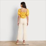 Sam Edelman Codie-Hose mit hohem Bund und weitem Bein Frauen natürlich Bekleidung 2P8JNV1203 - Image 4