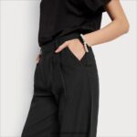 Sam Edelman Codie-Hose mit hohem Bund und weitem Bein Frauen Schwarz Bekleidung 2P8JNV1209 - Image 3