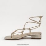 Sam Edelman Daffy-Sandale Frauen Blattgoldleder Schuhwerk 2P8JNV421 - Image 4