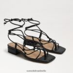 Sam Edelman Daffy-Sandale Frauen schwarzes Leder Schuhwerk 2P8JNV420