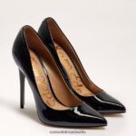 Sam Edelman Danna spitzer Zehenabsatz Frauen schwarzes Lackleder Schuhwerk 2P8JNV411