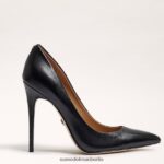 Sam Edelman Danna spitzer Zehenabsatz Frauen schwarzes Leder Schuhwerk 2P8JNV409 - Image 2