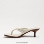 Sam Edelman Daphney Zehenstegsandale Frauen modernes elfenbeinfarbenes Leder Schuhwerk 2P8JNV709 - Image 4