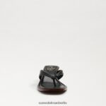 Sam Edelman Daphney Zehenstegsandale Frauen schwarzes Leder Schuhwerk 2P8JNV708 - Image 3
