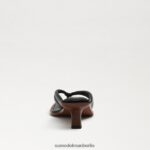Sam Edelman Daphney Zehenstegsandale Frauen schwarzes Leder Schuhwerk 2P8JNV708 - Image 5