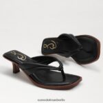 Sam Edelman Daphney Zehenstegsandale Frauen schwarzes Leder Schuhwerk 2P8JNV708 - Image 7