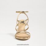 Sam Edelman Delanie Riemchenabsatz Frauen Gold Blatt Schuhwerk 2P8JNV646 - Image 3