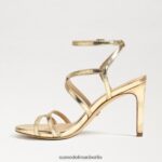 Sam Edelman Delanie Riemchenabsatz Frauen Gold Blatt Schuhwerk 2P8JNV646 - Image 4