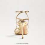 Sam Edelman Delanie Riemchenabsatz Frauen Gold Blatt Schuhwerk 2P8JNV646 - Image 5