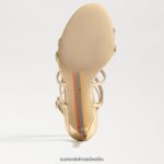 Sam Edelman Delanie Riemchenabsatz Frauen Gold Blatt Schuhwerk 2P8JNV646 - Image 6