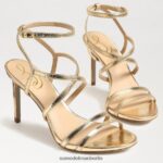 Sam Edelman Delanie Riemchenabsatz Frauen Gold Blatt Schuhwerk 2P8JNV646 - Image 7