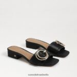 Sam Edelman Delfi-Slide-Sandale Frauen Schwarz Schuhwerk 2P8JNV703