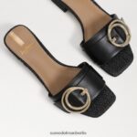 Sam Edelman Delfi-Slide-Sandale Frauen Schwarz Schuhwerk 2P8JNV703 - Image 7