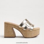 Sam Edelman Dev-Plateausandale Frauen Gold Blatt Schuhwerk 2P8JNV547 - Image 2