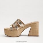 Sam Edelman Dev-Plateausandale Frauen Gold Blatt Schuhwerk 2P8JNV547 - Image 4