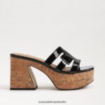 Sam Edelman Dev-Plateausandale Frauen schwarzes Lackleder Schuhwerk 2P8JNV548 - Image 2